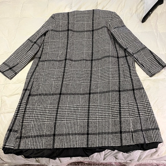 Check Longline Faux Wool Coat, Nasty Gal large (fits like medium or small) - Picture 3 of 9